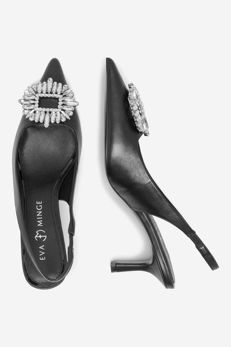 eleganckie czółenka slingback na niskim obcasie