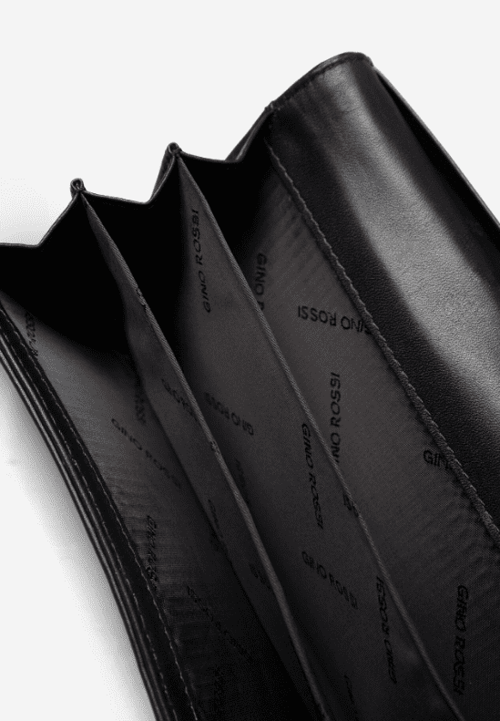 lakierowany czarny portfel damski