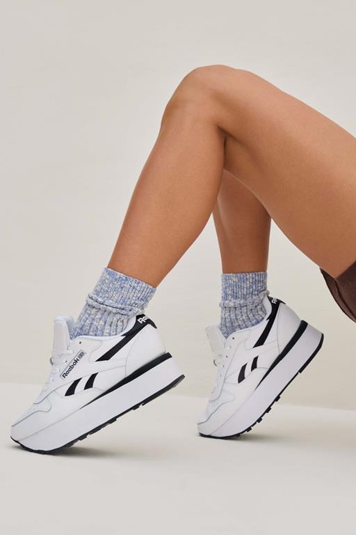 sneakersy na wysokiej platformie białe