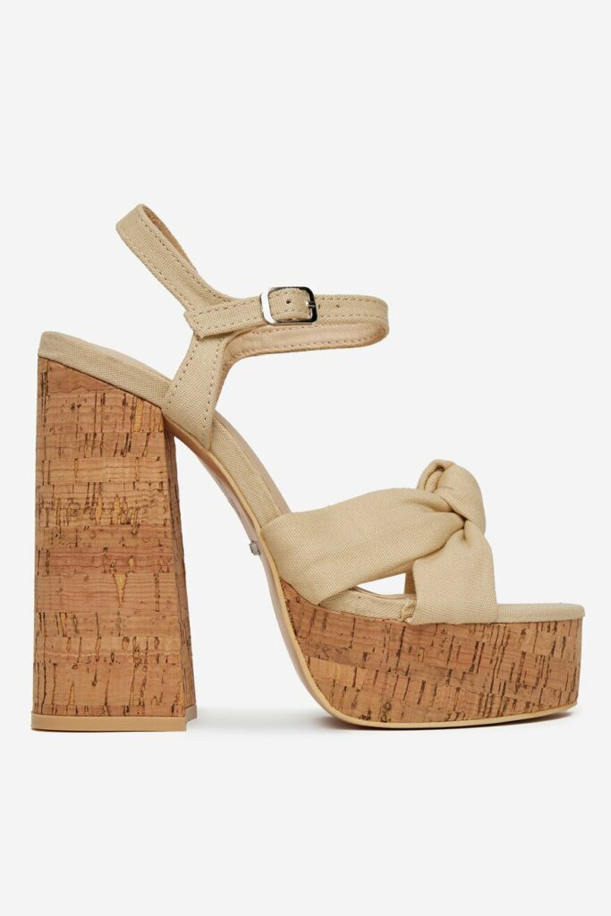 buty na korku na wysokim obcasie