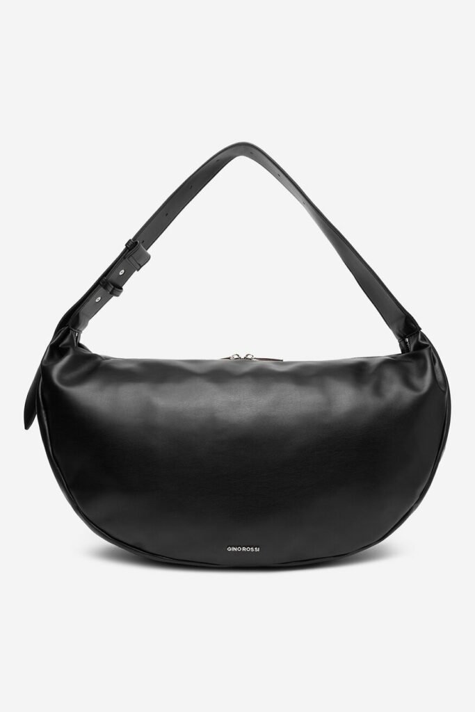 duża torebka rogal miękka czarna