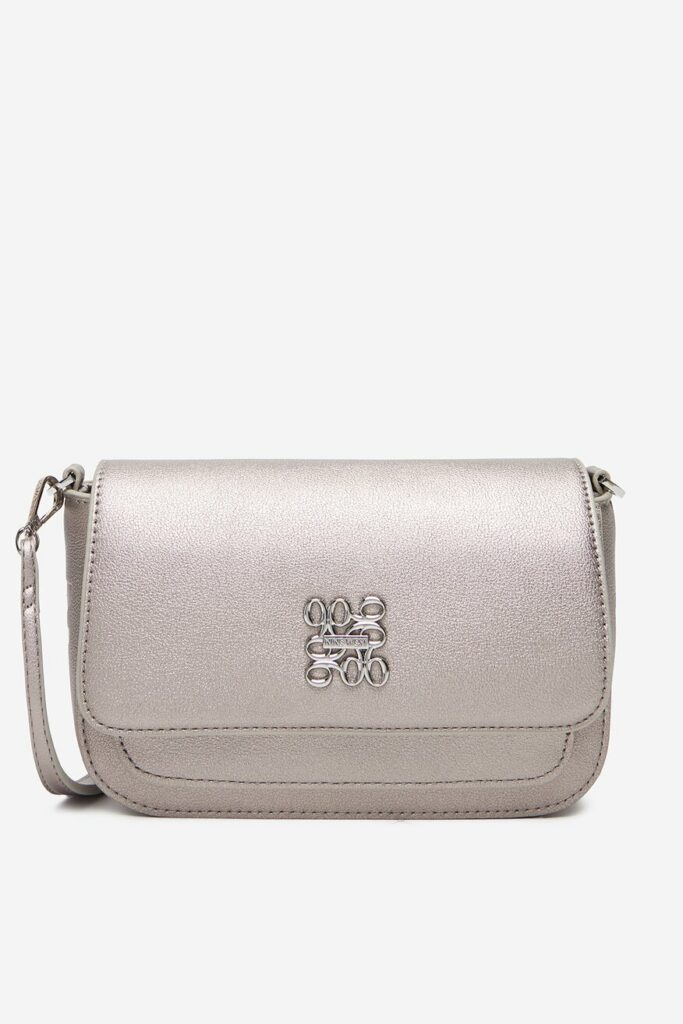 srebrna mała torebka na ramię