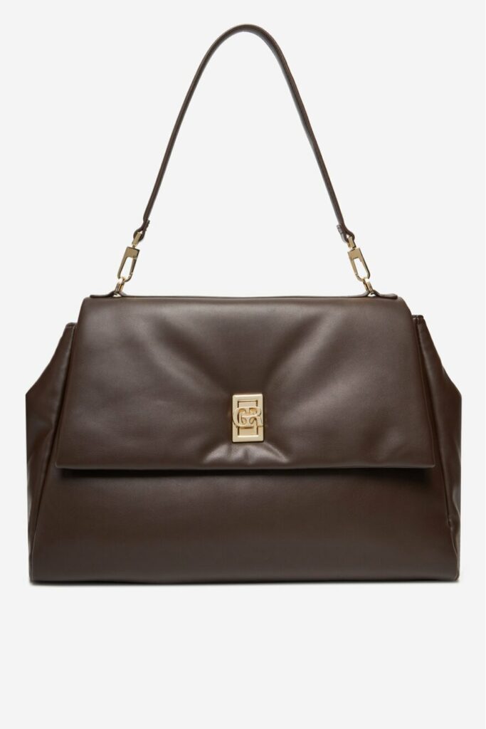 brązowa duża torebka kuferek gino rossi