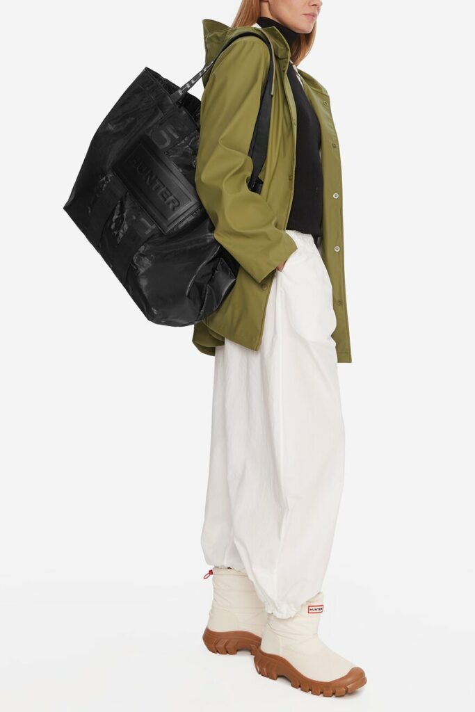 czarna torebka hunter duża stylizacja z parką