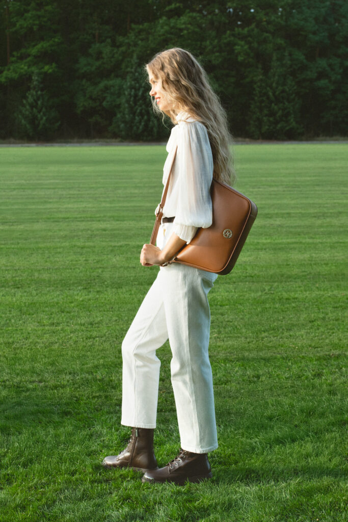 torebka brązowa skórzana