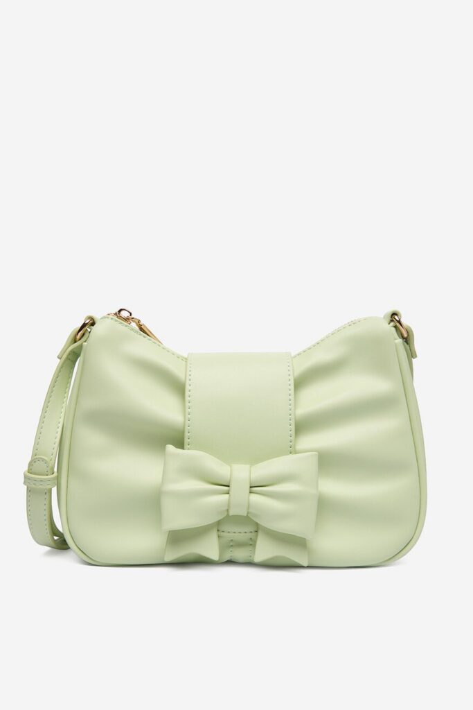 zielona torebka z kokardą