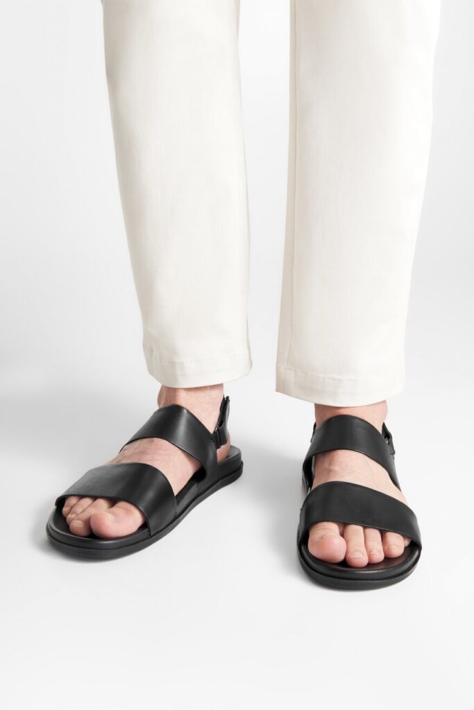 Modne buty męskie wiosna–lato 2026: skórzane sandały i klapki
